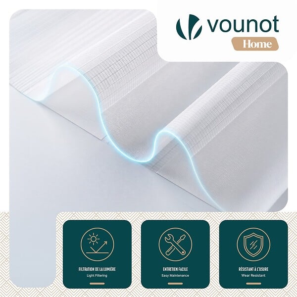 VOUNOT - Store enrouleur jour nuit double 90x150cm Blanc - large
