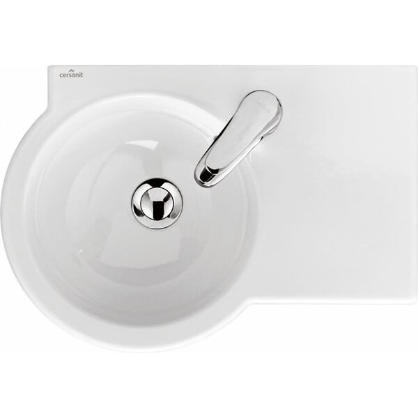 CERSANIT - Lavabo gain de place 49.5 cm avec vasque décentrée à gauche - Nano - large