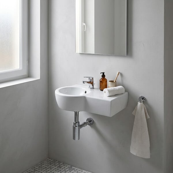 CERSANIT - Lavabo gain de place 49.5 cm avec vasque décentrée à gauche - Nano - large