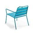 OVIALA - Fauteuil bas de jardin en métal bleu pacific - Palavas - vignette
