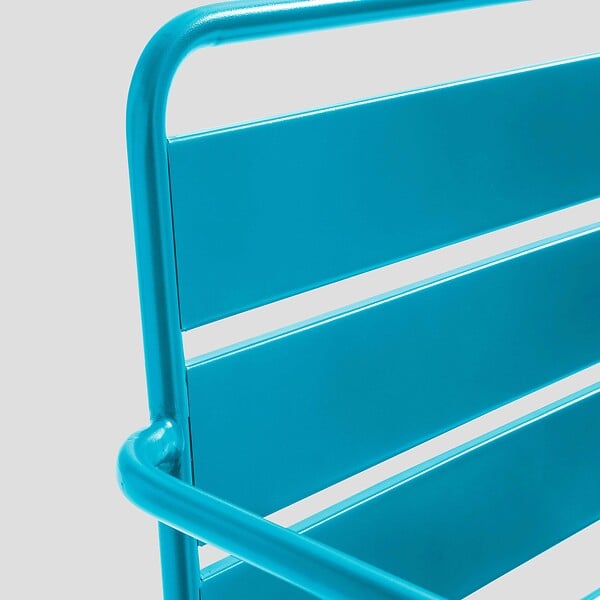 OVIALA - Fauteuil bas de jardin en métal bleu pacific - Palavas - large