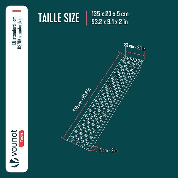 VOUNOT - Lot de 2 rampe de chargement 135cm en acier galvanise - large
