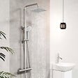 AICA SANITAIRE - Colonne de douche thermostatique 200 mm-Chrome-Laiton & Inox - vignette