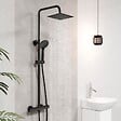 AICA SANITAIRE - Colonne de douche thermostatique noir 200 mm-Chrome-Laiton & Inox - vignette