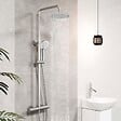AICA SANITAIRE - Colonne de douche thermostatique 200 mm-Chrome-Laiton & Inox - vignette