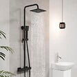 AICA SANITAIRE - Colonne de douche thermostatique noir 200 mm-Chrome-Laiton & Inox - vignette