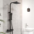 AICA SANITAIRE - Colonne de douche thermostatique noir 200 mm-Chrome-Laiton & Inox - vignette