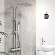 AICA SANITAIRE - Colonne de douche thermostatique 200 mm-Chrome-Laiton & Inox - vignette