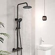 AICA SANITAIRE - Colonne de douche thermostatique noir 200 mm-Chrome-Laiton & Inox - vignette