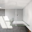 AICA SANITAIRE - Paroi de douche à l'italienne 60x200cm Modèle Brume avec retour pivotant 30x200cm, verre 8mm trempé, avec barre de fixation 140cm en carré - vignette