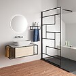 AICA SANITAIRE - Douche Italienne Receveur 100x90cm Noir et Extra-plat Avec Paroi De Douche 90x200cm profil noir en verre anticalcaire - vignette