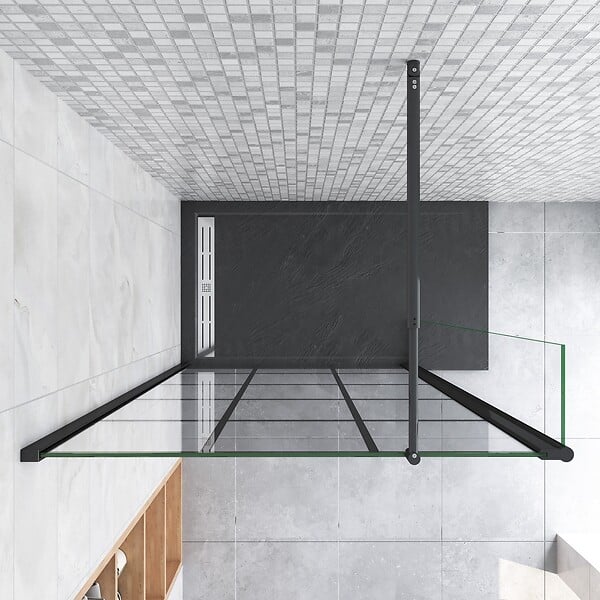 AICA SANITAIRE - Paroi de douche à l'italienne 80+40x200cm en verre coloré avec un retour pivotant 40cm et une barre de fixation extensible en cylindrique - large