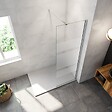 AICA SANITAIRE - Paroi de douche à l'italienne 70x190cm en 6mm verre avec bandes horizontales sérigraphiées, livré avec barre de fixation 140cm - vignette