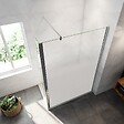 AICA SANITAIRE - Paroi de douche à l'italienne 90x200cm Modèle Brume avec retour pivotant 40x200cm, verre 8mm trempé, avec barre de fixation 140cm en carré - vignette