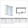 AICA SANITAIRE - Paroi de douche à l'italienne 100x200cm Modèle Brume avec retour pivotant 40x200cm, verre 8mm trempé, avec barre de fixation 140cm en carré - vignette