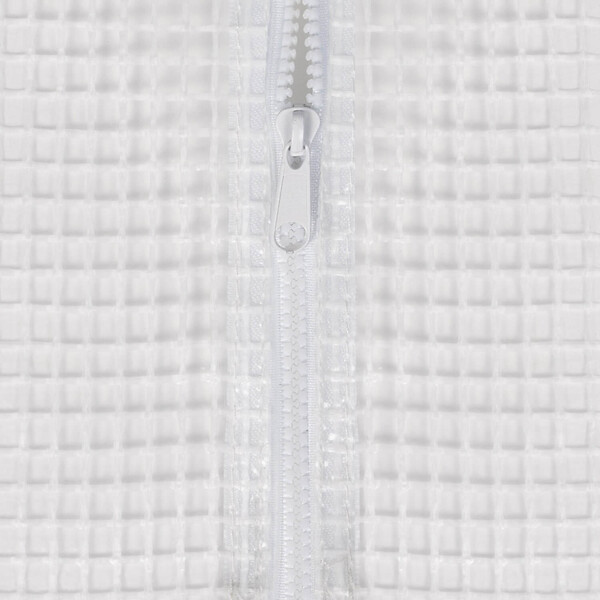 ID MARKET - Bâche de rechange pour serre de jardin tunnel 12m² 4 x 3 x 2 m anti-UV avec porte et fenêtres ZEBRA blanche toutes saisons - large