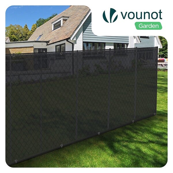 VOUNOT - Brise vue occultant en HDPE 90g/m² 1.8x20m avec attaches de fixation anthracite - large