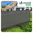 VOUNOT - Brise vue occultant en HDPE 90g/m² 1.5x20m avec attaches de fixation gris - vignette