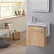 GODART - Meuble décor chêne oak Solo avec lave-mains et porte serviette intégré pour Robinet à gauche - vignette