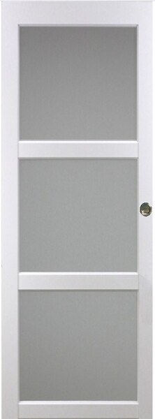 GD MENUISERIES - Porte Coulissante Kenya blanc Vitrée H204 x L93 cm, Coquilles - large