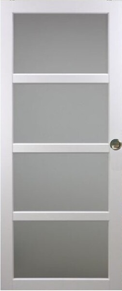 GD MENUISERIES - Porte Coulissante Tana blanc Vitrée H204 x L93 cm, Coquilles - large