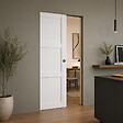 GD MENUISERIES - Porte Coulissante Korya Blanc 3 panneaux H204 x L83 cm, Galandage - vignette