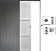 GD MENUISERIES - Porte Coulissante Korya Blanc 3 panneaux H204 x L83 cm, Galandage - vignette