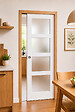 GD MENUISERIES - Porte Coulissante Tana blanc Vitrée H204 x L63 cm, Galandage, kit finition - vignette