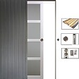 GD MENUISERIES - Porte Coulissante Tana blanc Vitrée H204 x L63 cm, Galandage, kit finition - vignette