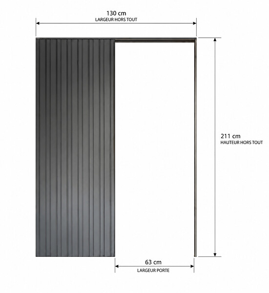 GD MENUISERIES - Porte Coulissante Tana blanc Vitrée H204 x L63 cm, Galandage, kit finition - large