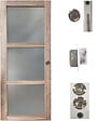 GD MENUISERIES - Porte Coulissante bois Frake Vitrée H204 x L73 cm, serrure condamnation - vignette