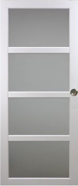 GD MENUISERIES - Porte Coulissante Tana blanc Vitrée H204 x L63 cm, Coquilles - large