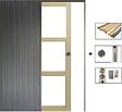 GD MENUISERIES - Porte Coulissante bois Ayous Vitrage transparent H204 x L73 cm, à Galandage, kit finition - vignette