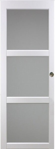 GD MENUISERIES - Porte Coulissante Kenya blanc Vitrée H204 x L83 cm, Coquilles - large
