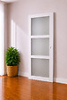 GD MENUISERIES - Porte Coulissante Kenya Blanc Vitrée H204 X L93 cm, Coquilles Blanc - vignette