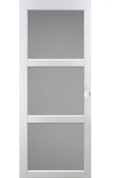 GD MENUISERIES - Porte Coulissante Kenya Blanc Vitrée H204 X L93 cm, Coquilles Blanc - large