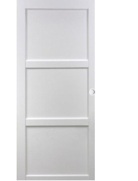 GD MENUISERIES - Porte Coulissante Korya Blanc 3 panneaux H204 x L73 cm, Coquilles blanc - large