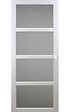 GD MENUISERIES - Porte Coulissante Tana Blanc Vitrée H204 X L93 cm, Coquilles Blanc - vignette