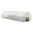 ID MARKET - Bâche de rechange pour serre de jardin tunnel 24m² 8 x 3 x 2 m anti-UV avec porte et fenêtres DES ANDES blanche - vignette