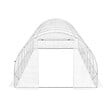 ID MARKET - Bâche de rechange pour serre de jardin tunnel 24m² 8 x 3 x 2 m anti-UV avec porte et fenêtres DES ANDES blanche - vignette