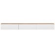 ID MARKET - Meuble TV 300 cm suspendu ELIO 3 portes bois et blanc - vignette