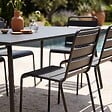 OVIALA - Ensemble table de jardin et 6 chaises en métal anthracite - Palavas - vignette