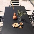 OVIALA - Ensemble table de jardin et 6 fauteuils en métal noir - Palavas - vignette