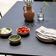 OVIALA - Ensemble table de jardin et 6 chaises en métal noir - Palavas - vignette