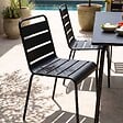 OVIALA - Ensemble table de jardin et 6 chaises en métal noir - Palavas - vignette