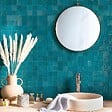 RO'MA NATURE - Carrelage Zellige Marocain Bleu Turquoise 5x5 cm  (vendu par plaque de 30x30 cm soit 0,09 m²) - vignette