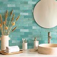 RO'MA NATURE - Carrelage Zellige Marocain Vert Pacifique 5x15 cm (vendu par 1 m²) - vignette
