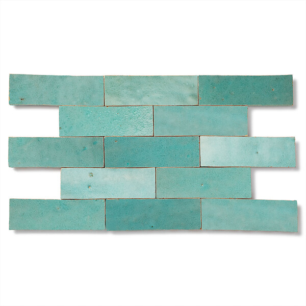 RO'MA NATURE - Carrelage Zellige Marocain Vert Pacifique 5x15 cm (vendu par 1 m²) - large
