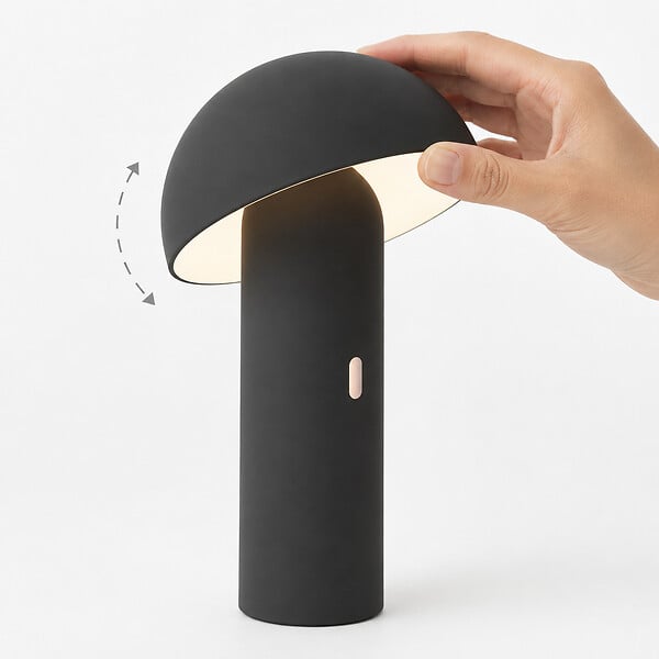 LUMISKY - Lampe de table sans fil TOD Noir H28cm - large