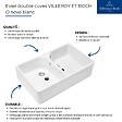 VILLEROY & BOCH - Evier 2 bacs BIBAC O.NOVO - Dimensions : 80 x 50 x 22 cm - couleur : BLANC- réf : 63310001 - VILLEROY ET BOCH - vignette